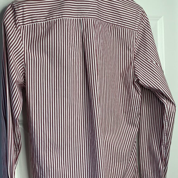 Tommy Hilfiger Red and White Striped Long Sleeve Mens Shirt - Picture 8 of 15